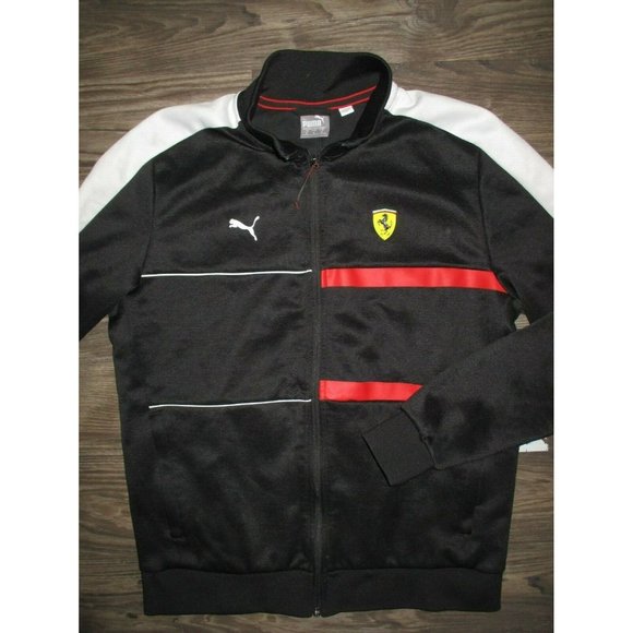 Puma Ferrari Men's Black Full Zip Track Jacket MEDIUM